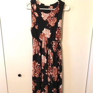 Black floral maxi dress